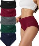 Vevmon Women's High Waisted Cotton Briefs 5 Pack
