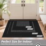 BEQHAUSE Non-Slip Indoor Door Mat, Washable Black