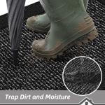 BEQHAUSE Non-Slip Indoor Door Mat, Washable Black