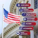 Heavy-Duty Nylon American Flag with Embroidered Stars