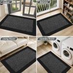 BEQHAUSE Non-Slip Indoor Door Mat, Washable Black