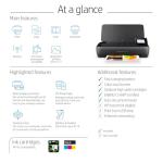 HP OfficeJet 250 Portable Bluetooth A4 Printer