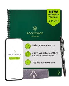 Reusable Smart Planner - Flexible, Undated, Green