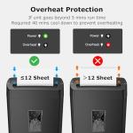 Bonsaii 12-Sheet Cross Cut Paper Shredder, 5.5 Gal Home Office Heavy Duty Shredder for Paper, Credit Card, Mail, Staples, with Transparent Window, High Security Level P-4 (C275-A)