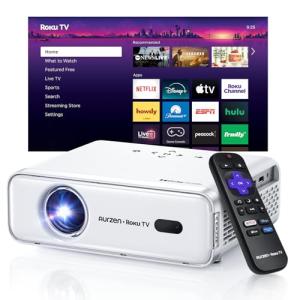 Aurzen Mini Smart Projector with Roku Streaming
