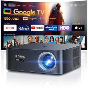 WiFi 6 Smart 4K Outdoor Projector with Google TV