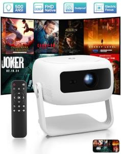 Native 1080P HD Smart Projector with 4K Support