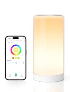 meross Smart Table Lamp, Bedside Lamp, Compatible with Apple HomeKit, Siri, Amazon Alexa and SmartThings, Tunable White and Multi-Color, Touch Control, Voice and App Control