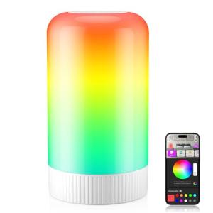 RGBICWW Smart Table Lamp, Touch Bedside Table Lamp with App Control, LED Desk Lamp with Music Sync, 30+ Scenes & 16M Colors, Color Changing Lamp for Bedroom Living Room Dimmable Night Light, White