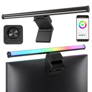 Hive Vibes Monitor Light Bar with RGB Backlight, Wireless Remote and App Control, Stepless Dimming, Eye Care, Multiple Color Modes, Anti-Glare Desk Lamp for Home and Office