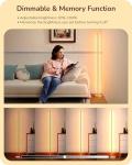 EDISHINE Slim Dimmable Corner Floor Lamp in Gold