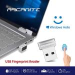 ARCANITE USB Fingerprint Reader for Windows 11/10 Hello Desktop, Laptop, 0.05s 360-Degree Sensor Security Device Login, Security Lock