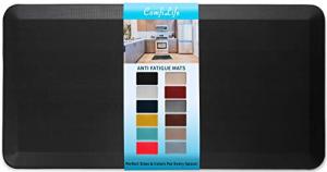 ComfiLife Anti Fatigue Floor Mat – 3/4 Inch Thick Kitchen Mats for Floor, Standing Desk Mat, Kitchen Rug – Comfort at Home, Office – Durable – Stain Resistant – Non-Slip Bottom (20" x 39", Black)