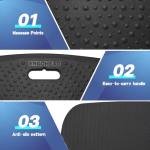 Ergohead Anti Fatigue Kitchen Floor Mat Comfort Standing Mat, Portable Office Standing Desk Mat, Multi-Purpose Kitchen Rug, Built-in Handle with Massage Points Comfort Floor Mat (Black, 17" x 22")