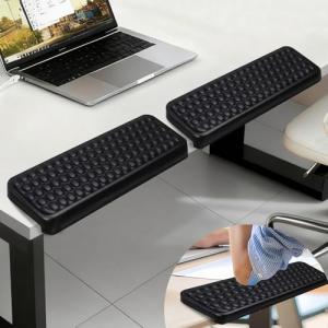 L-Shaped Desk Elbow Pad for Desk, 2-Piece Ergonomic Desk Edge Cushion, PU Leather Elbow Support Padding with Non-Slip, Wrist Comfort Support for Office Home, Office Desk Accessories