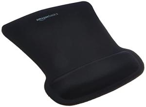 Amazon Basics Irregular Ergonomic Gel Computer Mouse Pad with Wrist Rest for Pain Relief, 10.1L x 8.1W inches, Black
