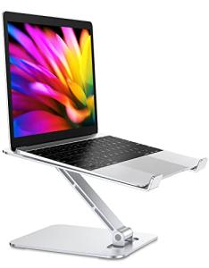 RIWUCT Foldable Laptop Stand, Height Adjustable Ergonomic Computer Stand for Desk, Aluminum Portable Laptop Riser Lecterns Holder Mount Compatible with MacBook Pro Air, HP, Dell 10-16"