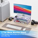 Gianotter Metal Dual-Level Monitor Stand - Purple