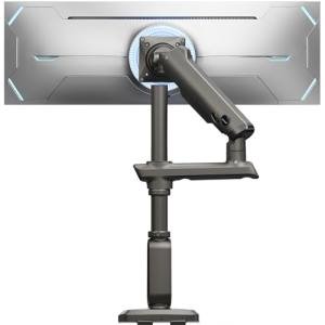 HUANUO Heavy Duty Monitor Arm for Ultrawide Screens up to 49", Holds 40 lbs, Aluminum Ultrawide Single Monitor Stand with 29.1" Max Height, Fully Adjustable Desk Mount, Max VESA 100x100mm