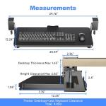 XINLEI Large Under Desk Keyboard Tray with C Clamp