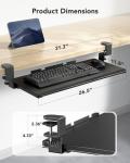 Under Desk Pull Out Keyboard Tray with C Clamp