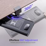 Klearlook Adjustable Rotating Under-Desk Keyboard Tray