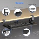XINLEI Large Under Desk Keyboard Tray with C Clamp