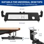 Under Desk Keyboard Tray with Adjustable Height
