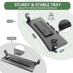 Under Desk Keyboard Tray with C-Clip Mounting