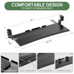 Under Desk Keyboard Tray with C-Clip Mounting