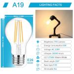 Ascher 60W LED Filament Light Bulbs, Warm White