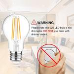 Ascher 60W LED Filament Light Bulbs, Warm White