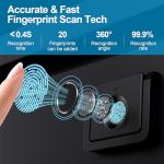 Smart Fingerprint Cabinet Lock - Matte Black