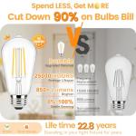 Brightever Dimmable Vintage LED Bulbs, 6-Pack
