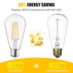 Brightown 6 Pack 6W LED Edison Light Bulbs