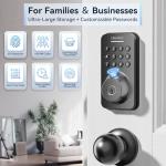 Ulecoce WiFi Keyless Entry Door Lock with Handle