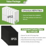 6-Pack HEPA Filter Set for Honeywell HPA300