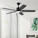 SUNMORY 52-Inch Black Ceiling Fan with Light