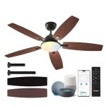 Smart 52-Inch Ceiling Fan with Lights and Remote