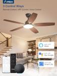 Smart 52-Inch Ceiling Fan with Lights and Remote