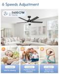 Smart 52-Inch Ceiling Fan with Lights and Remote