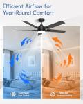 Smart 52-Inch Ceiling Fan with Lights and Remote
