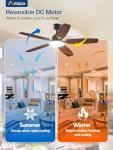 Smart 52-Inch Ceiling Fan with Lights and Remote