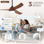 Sofucor 52 Inch Smart Ceiling Fan with Lights