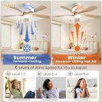 Sofucor 52" Smart Ceiling Fan with Remote