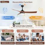 Sofucor 52 Inch Smart Ceiling Fan with Lights