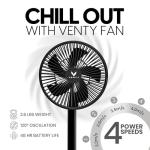 Portable USB-C Fan with Power Bank - Black