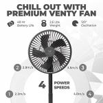 Portable USB-C Fan with Power Bank - Black