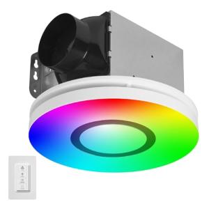 Homewerks RGB Bathroom Fan with Remote Control