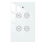 MOES Smart WiFi RF 2 Gang Double Curtain Blind Touch Switch for Roller Shutter Electric Motor Tuya Smart Life App, Voice Control with Google Home Alexa Voice Control, White